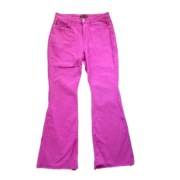 JUDY BLUE HOT PINK FRAYED FLARE JEAN Women’s size 14 - Picture 2 of 8